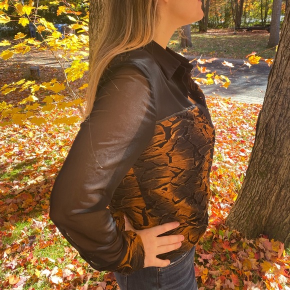 Vintage Joseph Ribkoff blouse long and sheer sleeve - Picture 3 of 13